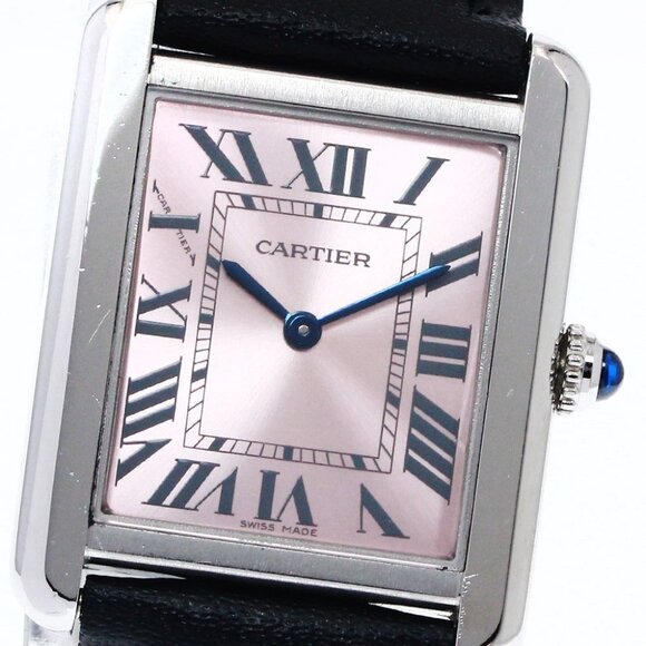 CARTIER Tank solo SM W5200000 pink Dial Quartz Ladies Watch_894882 - Picture 1 of 7